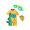 Little Two Kids Swimwear Dinasour Design + Goggle Crocodile ( 1y-6y )