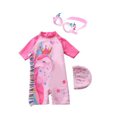 Little Two Kids Swimwear Unicorn Design & Goggle Unicorn (1y-6y)