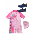 Little Two Kids Swimwear Unicorn Design + Non Slip Shoes (1y-6y)