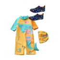 Little Two Kids Swimwear Mermaid Design + Non Slip Shoes (1y-6y)