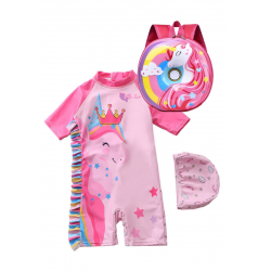 Little Two Kids Swimwear Unicorn Design & Bag ( 1y-6y )