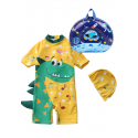 Little Two Kids Swimwear Dinosour Design & Bag (1y-6y)