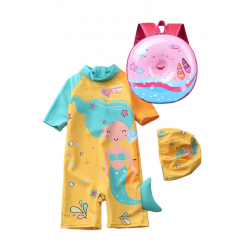 Little Two Kids Swimwear Mermaid Design & Bag (1y-6y)