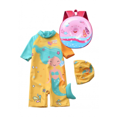 Little Two Kids Swimwear Mermaid Design & Bag (1y-6y)