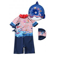 Little Two Kids Swimwear Shark Design & Bag (1y-6y)