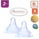 Autumnz MAXY Soft Silicone Teat FAST Flow *2pcs* (6+ months / Round Hole)