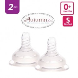 Autumnz Soft Silicone Teat SLOW Flow *2pcs* (0+ months / Round Hole)