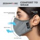 Resonance + NRG Mask Antiviral & Antibacterial Coating Technology Adult 3 Ply Medical Mask (Black)