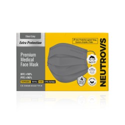 Neutrovis Premium Kids Extra Protection Ultra Soft Medical Face Mask 4ply (50pcs) - Steel Grey