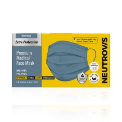 Neutrovis Premium/Military Extra Protection Ultra Soft Medical Face Mask 4ply (50pcs) - Misty Blue