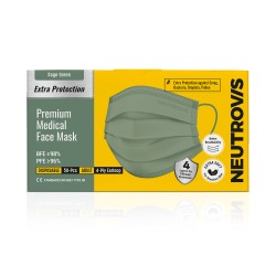 Neutrovis Premium/Military Extra Protection Ultra Soft Medical Face Mask 4ply (50pcs) - Sage Green