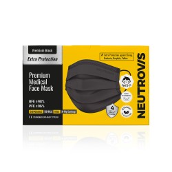 Neutrovis Premium Kids Extra Protection Ultra Soft Medical Face Mask 4ply (50pcs) - Black