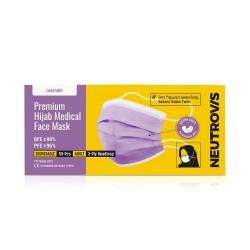 Neutrovis Hijab Basic/Premium Extra Soft Medical Face Mask 3ply (50pcs) - Lavender Purple