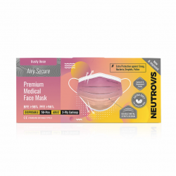 Neutrovis Airy Secure Ombre Double Metal Strips Extra Soft Medical Face Mask 3ply (50pcs) - Dusty Rose