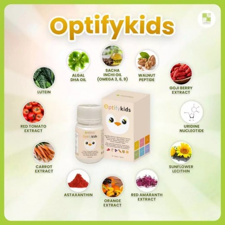 Farmedy OptifyKids (60 Tablets/Bottle) Eye Vision Care Brain 儿童补脑 护眼 营养品 软糖