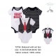 Little Treasure Hangging Short Sleeve Baby Suits Interlock - Heart Breaker/Black (3pcs)