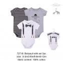 Little Treasure Hangging Short Sleeve Baby Suits Interlock - Mommy's Man (3pcs) 72718