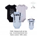 Little Treasure Hangging Short Sleeve Baby Suits Interlock - Ladies Man (3pcs)