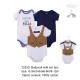 Little Treasure Hangging Short Sleeve Baby Suits Interlock - Handsome Fella (3pcs)