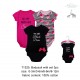 Little Treasure Hangging Short Sleeve Baby Suits Interlock - Black Dress (3pcs)