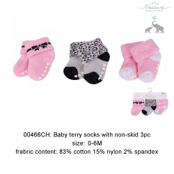 Little Treasure 3prs Newborn Terry Socks - Sapphire Bows 0-6M (3pairs)