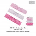 Hudson Baby Headbands Set - Pink Polkadots/Floral (3pcs)
