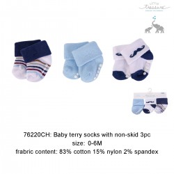 Little Treasure Newborn Terry Socks Sapphire Blue 0-6M (3pairs) 76220