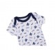 Little Treasure Hangging Short Sleeve Baby Suits Interlock - LT Blue Vest (3pcs) 72736