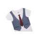 Little Treasure Hangging Short Sleeve Baby Suits Interlock - Heart Breaker/Navy (3pcs)