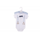 Little Treasure Hangging Short Sleeve Baby Suits Interlock - Blue Suspenders (3pcs) 72340