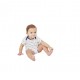Little Treasure Hangging Short Sleeve Baby Suits Interlock - Headphone (3pcs)