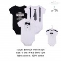 Little Treasure Hanging Short Sleeve Interlock Baby Suits (3pcs) - 72326