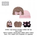 Hudson Baby Cap, Scratch Mitten and Socks Set - Leopard (54493)