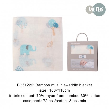 Luvable Friends Bebe Comfort Bamboo Muslin Swaddle Blanket - BC51222