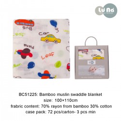 Luvable Friends Bebe Comfort Bamboo Muslin Swaddle Blanket - BC51225
