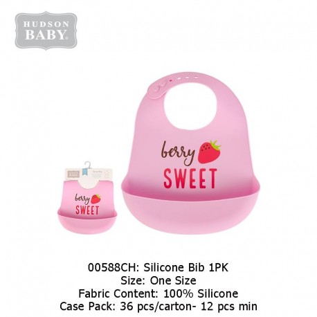 Hudson Baby Soft Silicon Bib 1pc - 00588