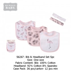 Hudson Baby Bib & Headband Set 5pc - 56267