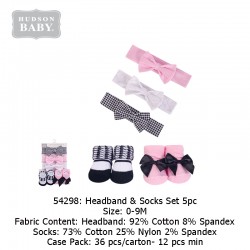 Hudson Baby Headband Socks Set 5pc - 54298