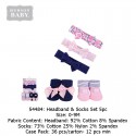 Hudson Baby Headband Socks Set 5pc - 54484
