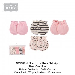 Hudson Baby Scratch Mitten Set 4pc - 52328