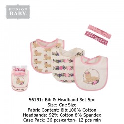 Hudson Baby Bib & Headband Set 5pc - 56191
