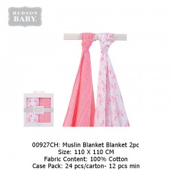 Hudson Baby Muslin Blanket Gift 2pk - 00927CH