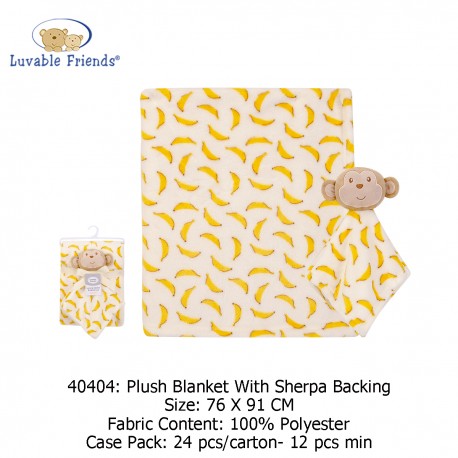 Luvable Friends Plush Blanket with Sherpa Backing - 40404