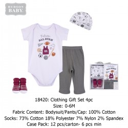 Hudson Baby Clothing Gift Set (4 Pcs) 18420