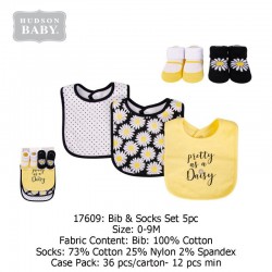 Hudson Baby Bandana Bib (3's/Pack) & Socks (2 Pack/Set) 17609