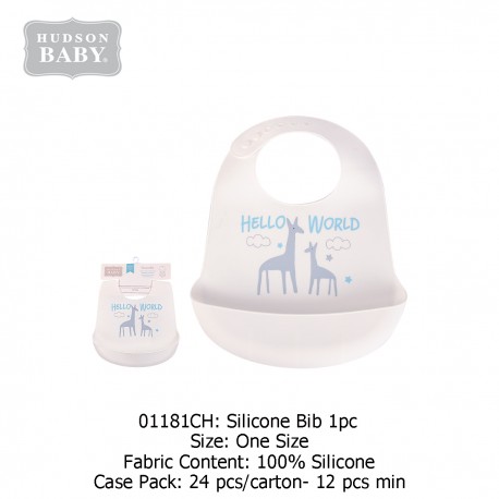 Hudson Baby Soft Silicon Bib (1 Pc) 01181CH