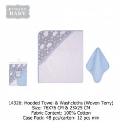 Hudson Baby Hooded Towel & Washcloths 14326