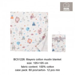 Bebe Comfort 6 Layers Cotton Muslin Blanket BC51226