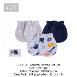 Hudson Baby Scratch Mitten (3 Pack/Set) 01121