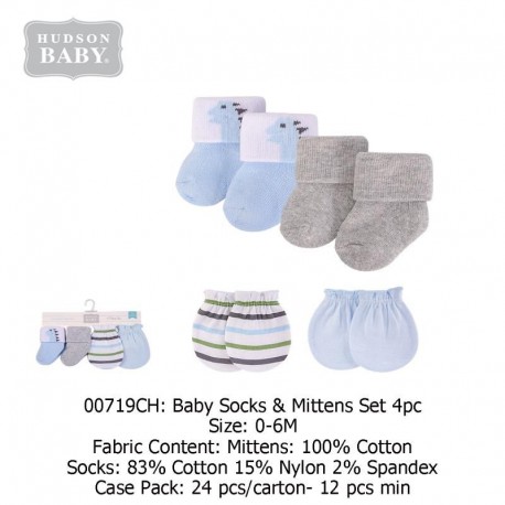 Hudson Baby Baby Socks & Mittens Set 4pc - 00719